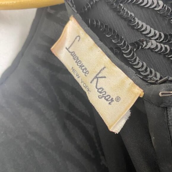 Lawrence Kazar Vintage 80's Black Silk Sequin Dress Women's Medium. - Picture 13 of 14